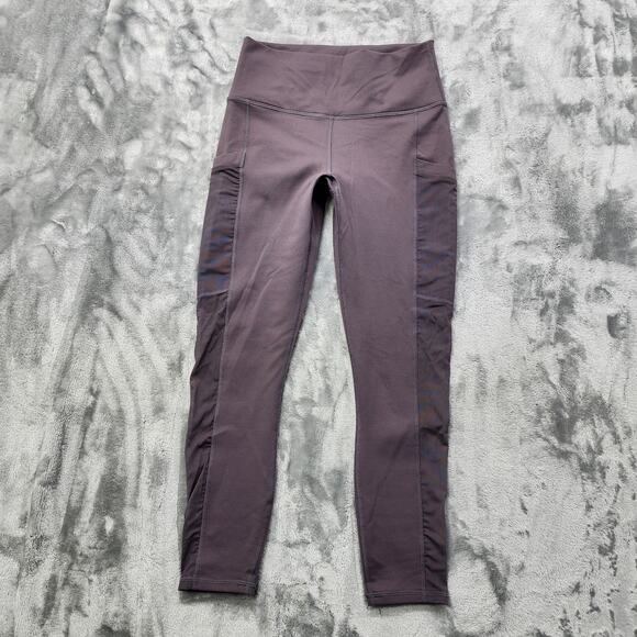 NEW Fabletics Leggings Womens XS/2-4 Gray High Waisted Mesh Powerhold Capri Yoga - Picture 1 of 13